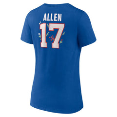 Josh Allen Buffalo Bills Women's Floral Name & Number V-Neck T-Shirt - Royal T-shirts