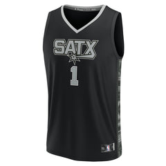 Victor Wembanyama San Antonio Spurs Fast Break Replica Player Jersey Statement Edition Black - Fanatics