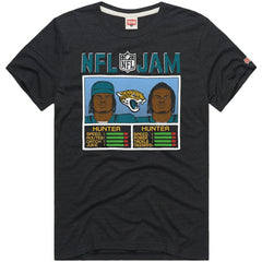 Travis Hunter Jacksonville Jaguars Homage Unisex NFL Jam Tri-Blend T-Shirt - Black T-shirts