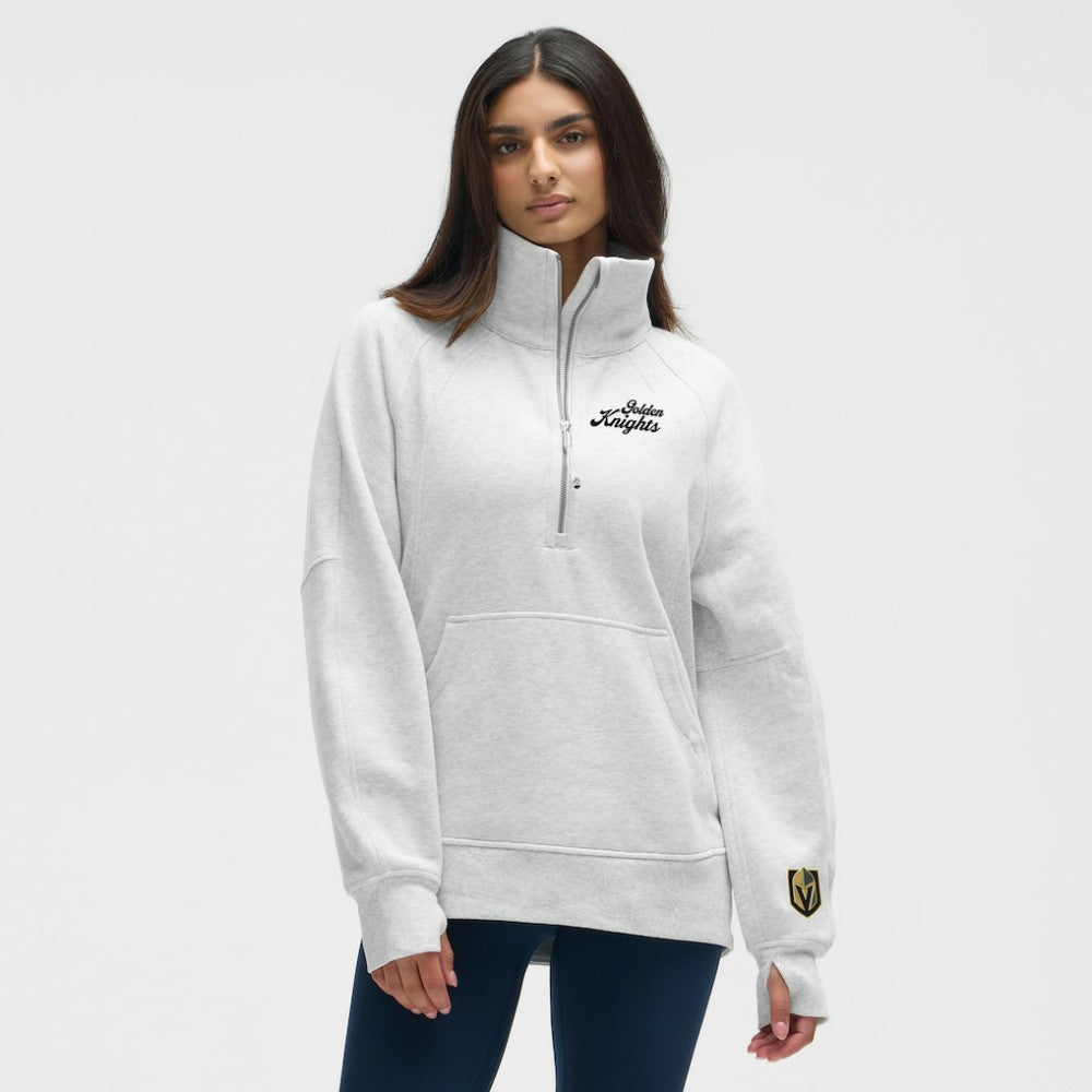 Vegas Golden Knights lululemon Women's Long Scuba Oversized Half-Zip Funnel Neck - Heathered Core Ultra Light Grey | US 203201189
