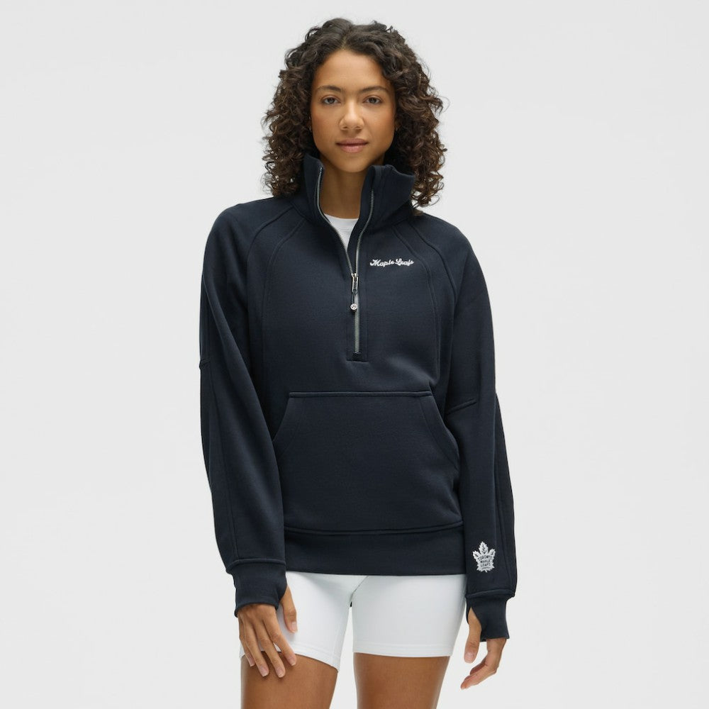 Toronto Maple Leafs lululemon Women's Long Scuba Oversized Half-Zip Funnel Neck - True Navy | US 203201196