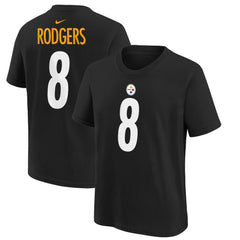 Aaron Rodgers Pittsburgh Steelers Youth Player Name & Number T-Shirt - Black T-shirts