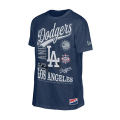 Los Angeles Dodgers New Era Oversized Throwback Distressed T-Shirt - Navy T-shirts