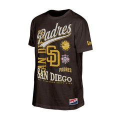 San Diego Padres New Era Oversized Throwback Distressed T-Shirt - Brown T-shirts