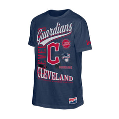 Cleveland Guardians New Era Oversized Throwback Distressed T-Shirt - Navy T-shirts
