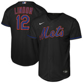Francisco Lindor New York Mets Nike Youth Alternate Replica Jersey - Black Jerseys