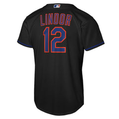 Francisco Lindor New York Mets Nike Youth Alternate Replica Jersey - Black Jerseys