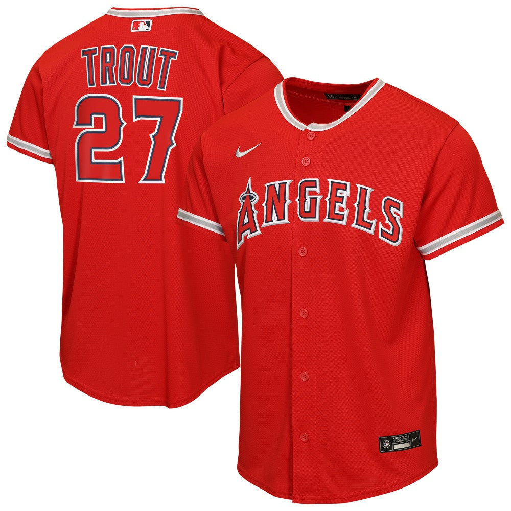 Mike Trout Los Angeles Angels Nike Youth Alternate Replica Jersey - Red Jerseys