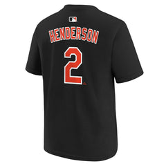 Gunnar Henderson Baltimore Orioles Nike Youth Name & Number T-Shirt - Black T-shirts