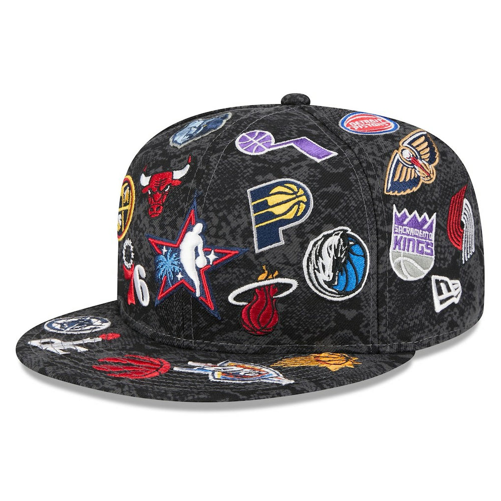 2026 NBA All-Star Game Allover Logos 59FIFTY Fitted Hat Black - New Era
