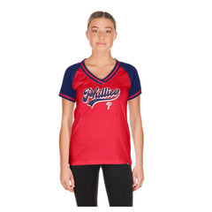 Philadelphia Phillies New Era Women's Gameday V-Neck T-Shirt - Red T-shirts