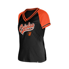 Baltimore Orioles New Era Women's Gameday V-Neck T-Shirt - Black T-shirts