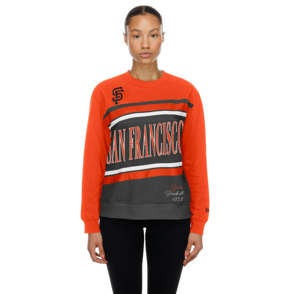 San Francisco Giants New Era Women's Gameday Fleece Sweatshirt - Gray/Orange Sweatshirts