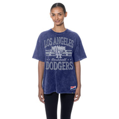Los Angeles Dodgers New Era Women's Oversized Boyfriend T-Shirt - Blue T-shirts