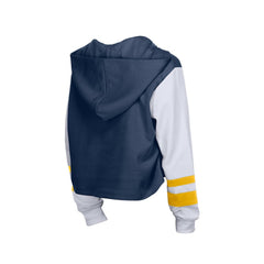 Milwaukee Brewers New Era Women's Boxy Lace-Up Hoodie - Navy Hoodies