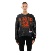 San Francisco Giants New Era Women's Throwback Oversized Boxy Sweatshirt - Black Sweatshirts