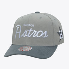 Houston Astros Mitchell & Ness Cooperstown Thunderstorm Head Coach Pro-Crown Adjustable Hat - Gray Hats