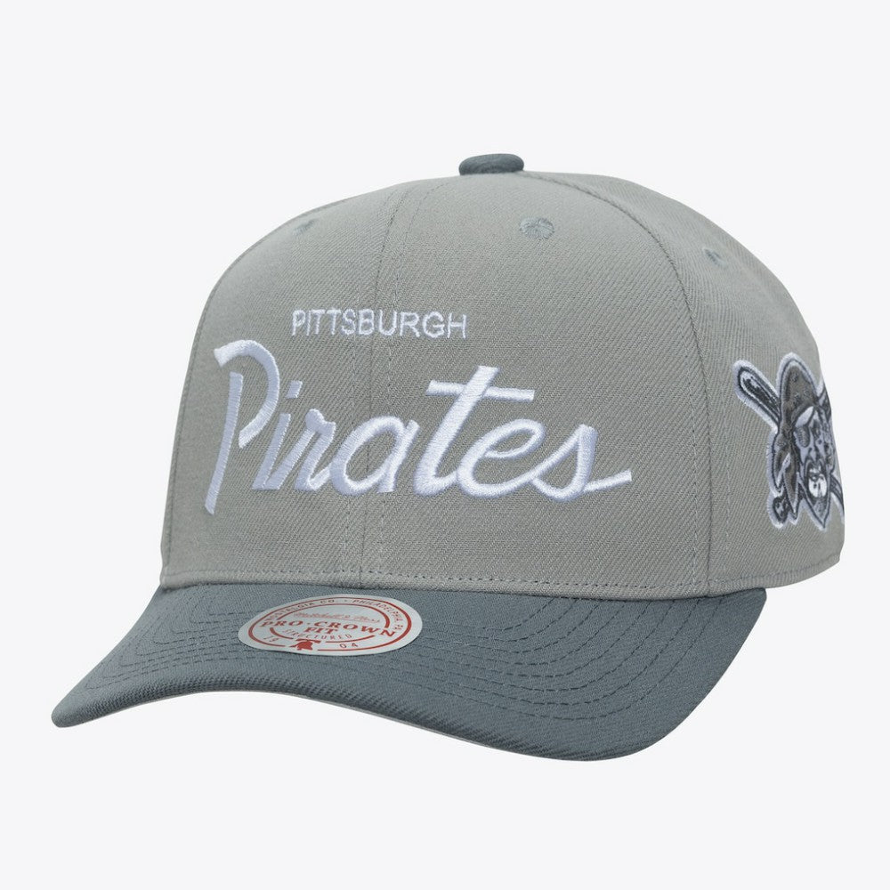 Pittsburgh Pirates Mitchell & Ness Thunderstorm Head Coach Pro-Crown Adjustable Hat - Gray Hats