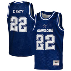 Emmitt Smith Dallas Cowboys Youth Retired Player NFL Basketball Fashion Jersey - Navy Jerseys