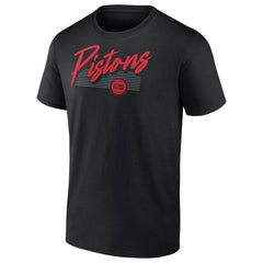 Detroit Pistons Color Block Slant Quick Strike T-Shirt Black