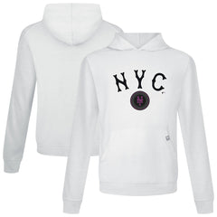 New York Mets Levelwear City Connect Relay Back Splash Pullover Hoodie - White Hoodies