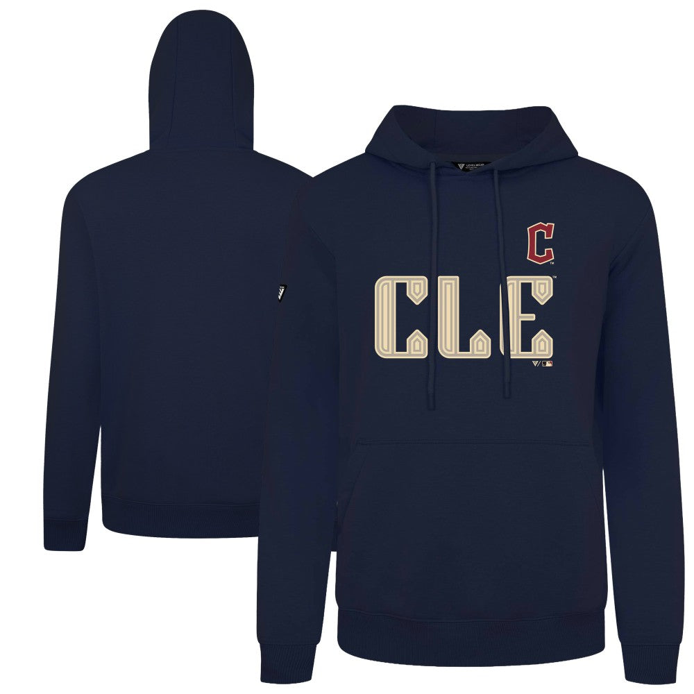 Cleveland Guardians Levelwear City Connect Podium Core Logo Pullover Hoodie - Navy Hoodies
