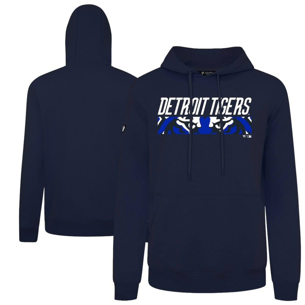 Detroit Tigers Levelwear City Connect Podium Back Splash Pullover Hoodie - Navy Hoodies