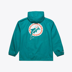 Miami Dolphins Coaches Full-Snap Hooded Windbreaker Jacket - Aqua Jackets