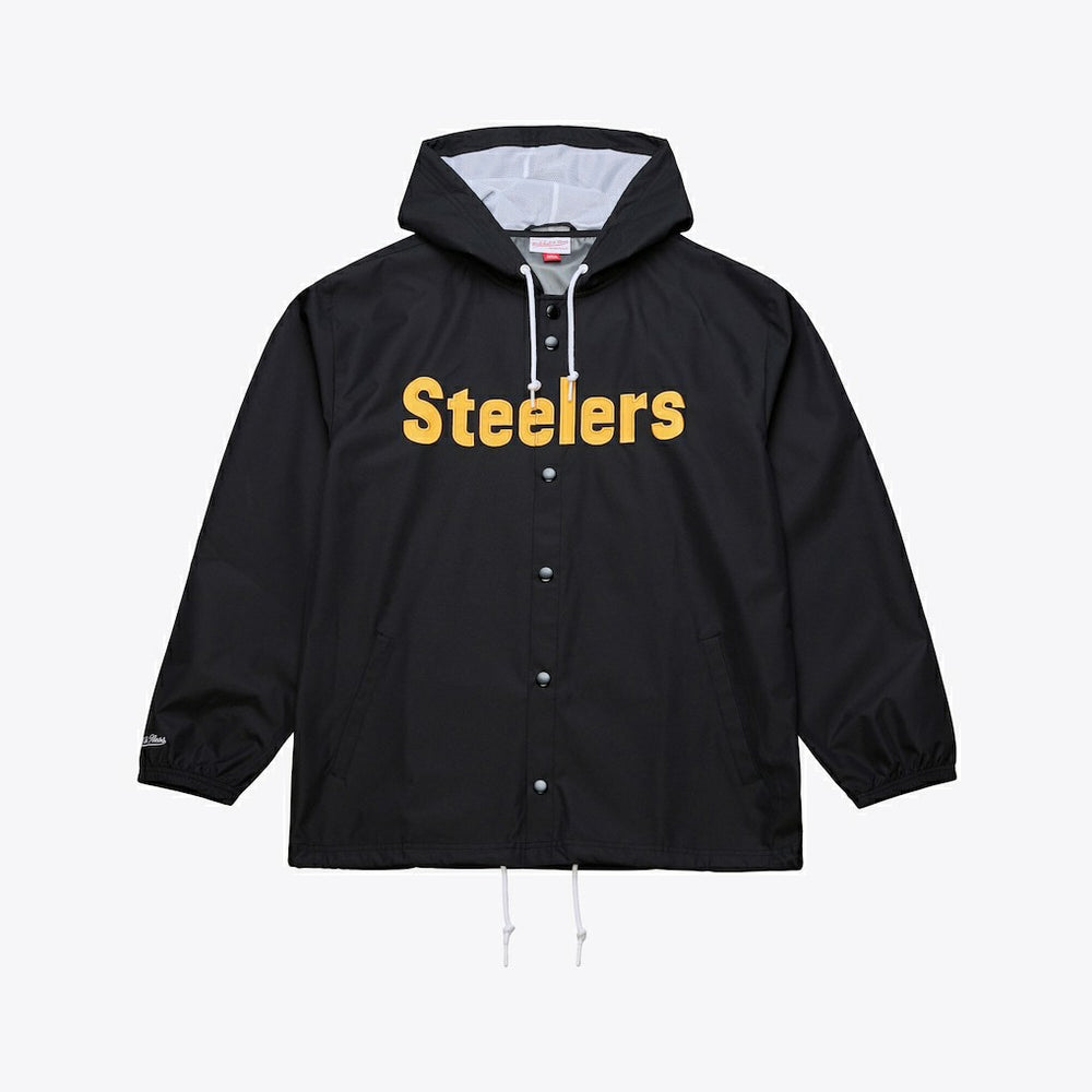 Pittsburgh Steelers Coaches Full-Snap Hooded Windbreaker Jacket - Black Jackets