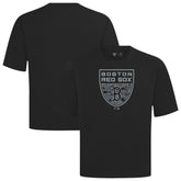 Boston Red Sox Levelwear Oversized Luxe Signature Knit Buckler T-Shirt - Black T-shirts