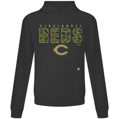 Cincinnati Reds Levelwear Relay Protect Pullover Hoodie - Black Hoodies