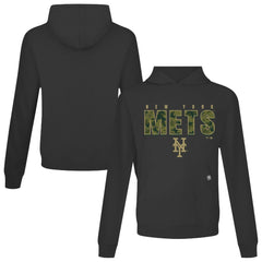 New York Mets Levelwear Relay Protect Pullover Hoodie - Black Hoodies