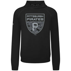 Pittsburgh Pirates Levelwear Mandate Buckler Tri-Blend Pullover Hoodie - Black Hoodies