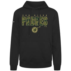 San Diego Padres Levelwear Podium Protect Pullover Hoodie - Black Hoodies