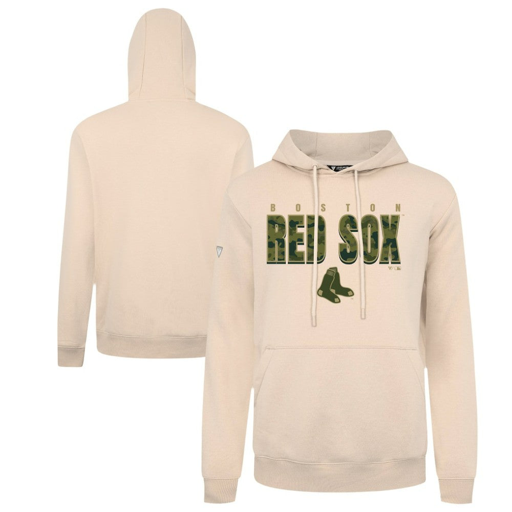 Boston Red Sox Levelwear Podium Protect Pullover Hoodie - Khaki Hoodies