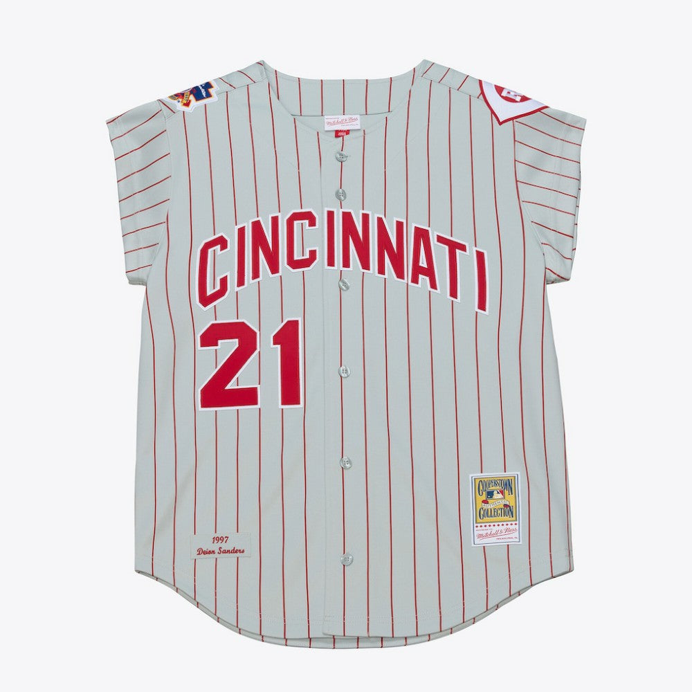 Deion Sanders Cincinnati Reds Mitchell & Ness 1997 Authentic Jersey - Gray Jerseys