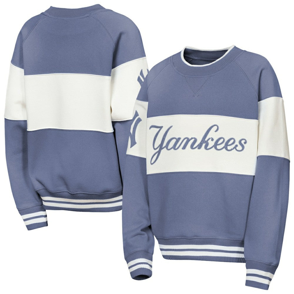 New York Yankees Outerstuff Youth Ultimate Pastels On Base Sweatshirt - Blue Sweatshirts
