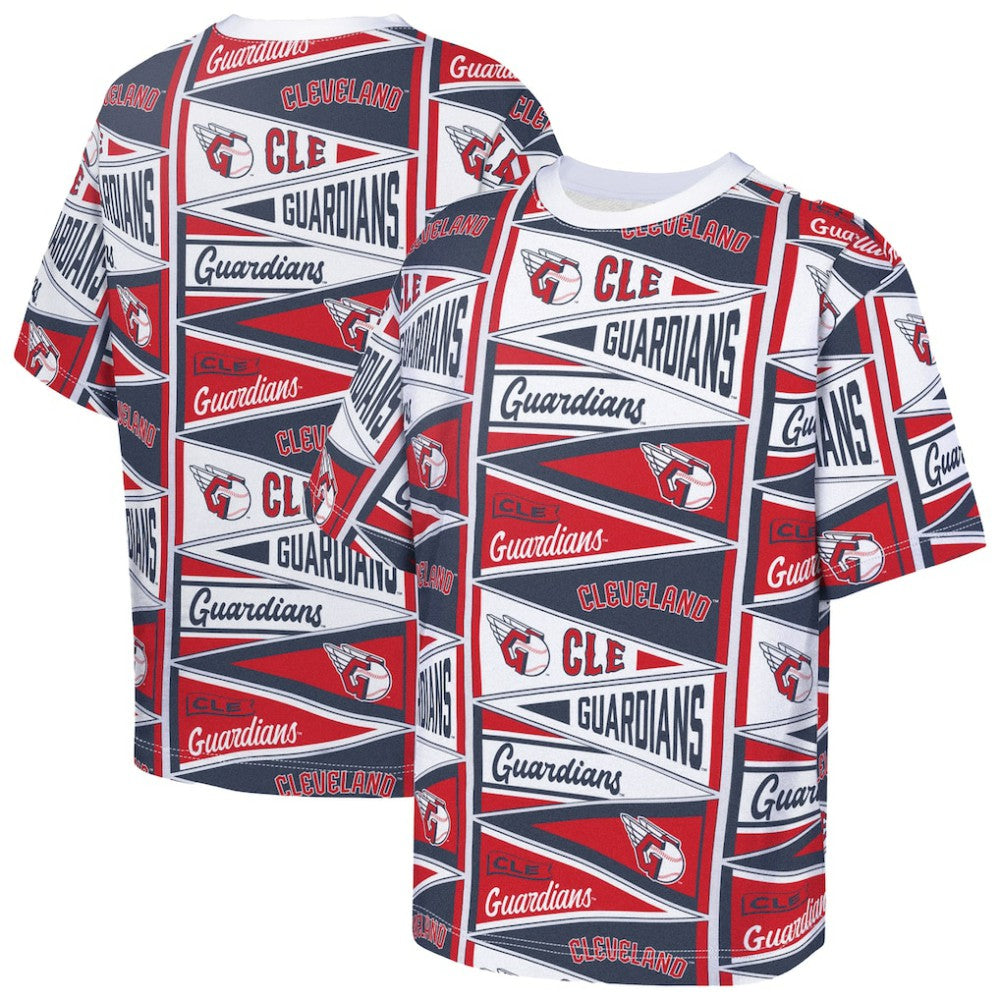 Cleveland Guardians Outerstuff Youth All-Over Pennant T-Shirt - Red T-shirts