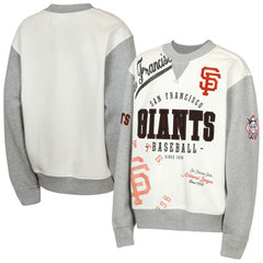 San Francisco Giants Outerstuff Youth Big League Power Hit Fleece Sweatshirt - Cream/Gray Sweatshirts