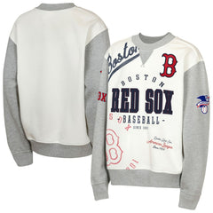 Boston Red Sox Outerstuff Youth Big League Power Hit Fleece Sweatshirt - Cream/Gray Sweatshirts