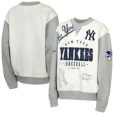 New York Yankees Outerstuff Youth Big League Power Hit Fleece Sweatshirt - Cream/Gray Sweatshirts