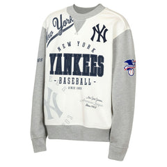 New York Yankees Outerstuff Youth Big League Power Hit Fleece Sweatshirt - Cream/Gray Sweatshirts