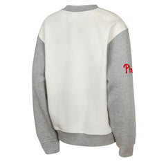 Philadelphia Phillies Outerstuff Youth Big League Power Hit Fleece Sweatshirt - Cream/Gray Sweatshirts
