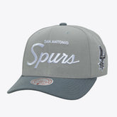 San Antonio Spurs Thunderstorm Head Coach Pro Crown Snapback Hat Gray - Mitchell & Ness