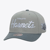 Charlotte Hornets Thunderstorm Head Coach Pro Crown Snapback Hat Gray - Mitchell & Ness