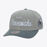 Dallas Mavericks Thunderstorm Head Coach Pro Crown Snapback Hat Gray - Mitchell & Ness