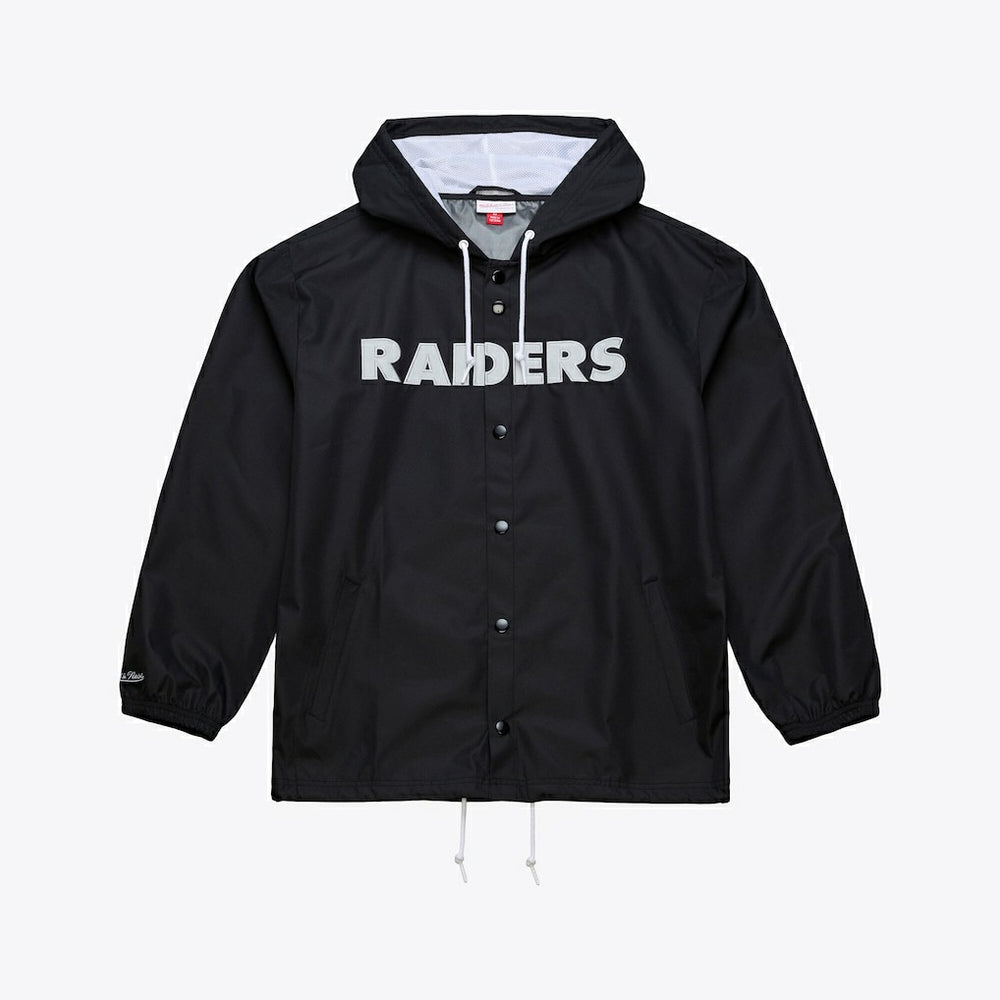 Las Vegas Raiders Coaches Full-Snap Hooded Windbreaker Jacket - Black Jackets