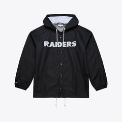 Las Vegas Raiders Coaches Full-Snap Hooded Windbreaker Jacket - Black Jackets