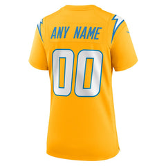 Los Angeles Chargers Women's Alternate Charger Power Game Custom Jersey - Gold Jerseys