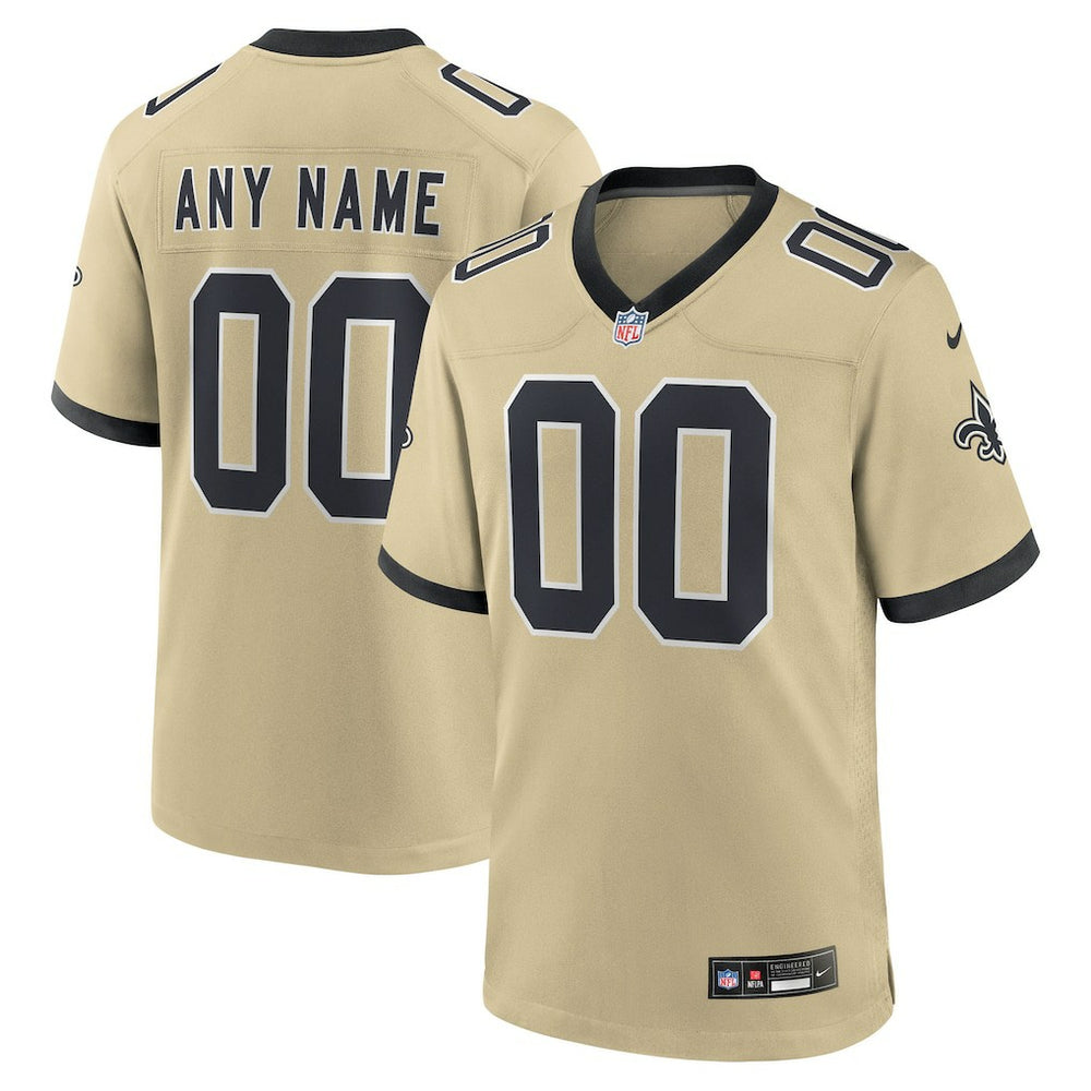 New Orleans Saints Youth Gameday Golds Alternate Custom Game Jersey - Gold Jerseys